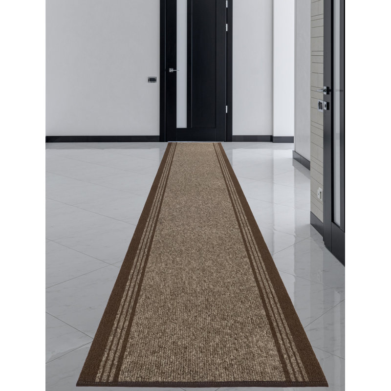 Eider & Ivory™ Custom Size Indoor / Outdoor Berber Style Beige Bordered ...
