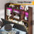  Farmhouse Twin Bed Frame With LED Storage Bookcase Headboard & Charging Station, Rustic Brown-1799709062-1803568745