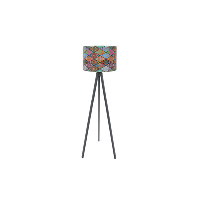 Stylish Floor Lamp with MDF Body, 57.1 in Total Height, 15 in Cap Diameter | Polypropylene Cap, 78.7 in Cable, E27 Socket (Max 60W) | Modern Design for Living Room, Bedroom, and Office, CE Certified