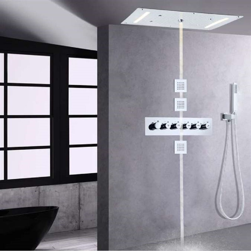 Système de douche à pluie avec plafonnier à DEL 20 po x 40 po Gorizia