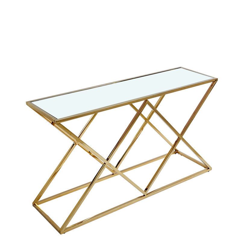 Joselyne 47.2'' Glass Top Console Table