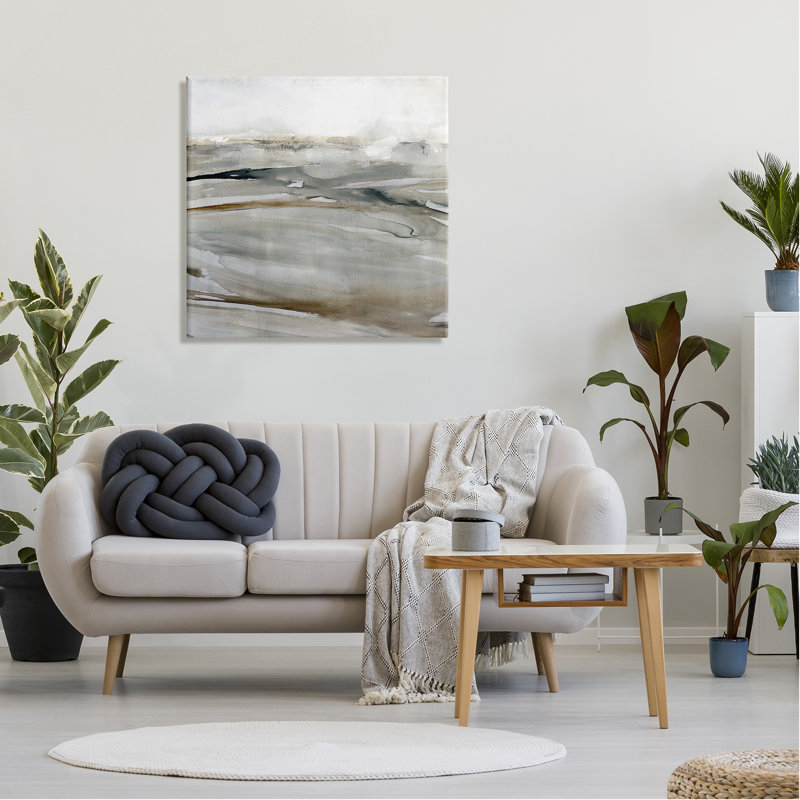 Art abstrait sur toile, paysage abstrait gris par Carol Robinson, H 30 po x l 30 po x P 1,5 po
