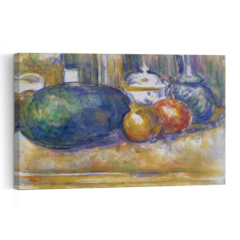 Nature morte à la pastèque et aux grenades, 1900, impression murale contemporaine abstraite impressionniste représentant des fruits