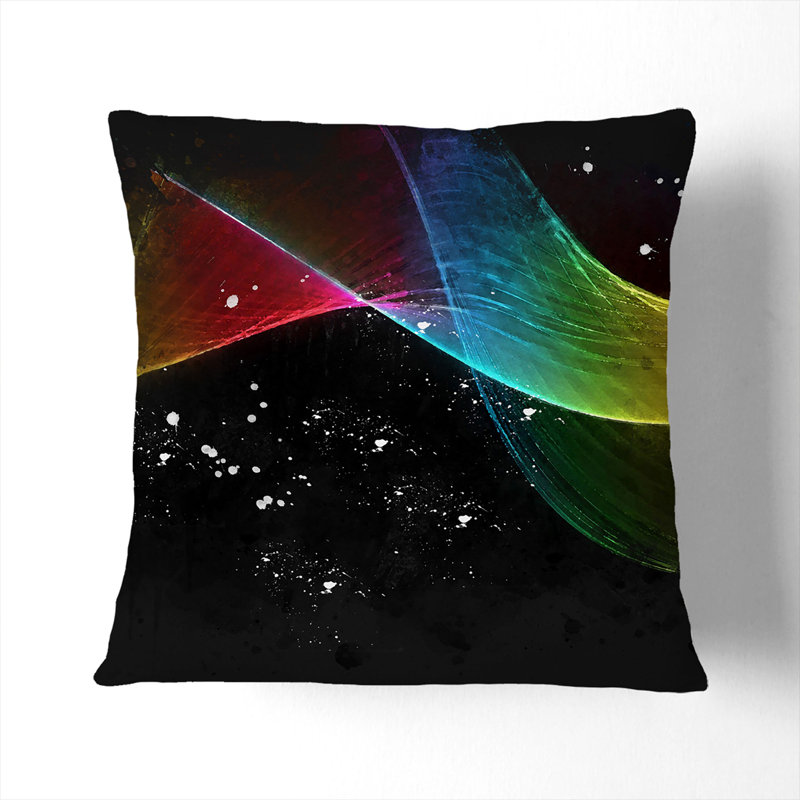 Rainbow Smoke Vol (3) Square Throw Cushion, 55cm H x 55cm W x 20cm D, White