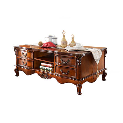 European Solid Wood Carved Coffee Table Coffee Table