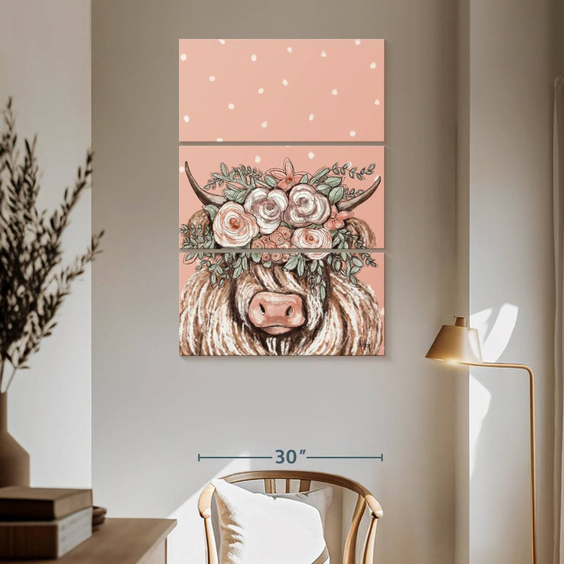 Brampt Boho Cow I, 65'' H x 42'' W