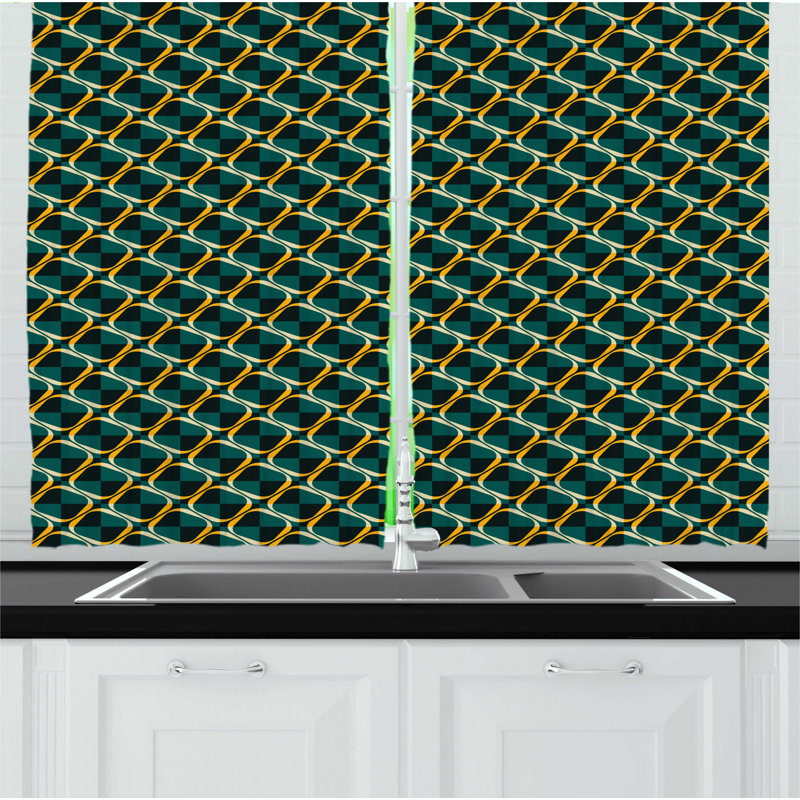 Geometric Tailored Kitchen Curtain