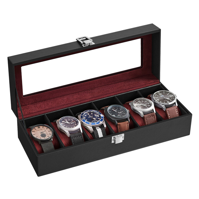 Charleyne Steel Watch Box +, Black