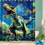 Rideau de douche T-Rex Dinosaur, 1 panneau (bleu et jaune)