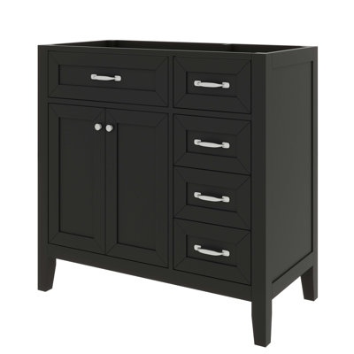 36 Inch Bathroom Vanity Without Sink, Base Only, Storage Cabinet With Doors And Drawers