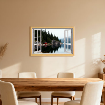 Paysage et nature Cabine vue sur le lac Forêt Reflet Montagnes Ciel Arbres Eau