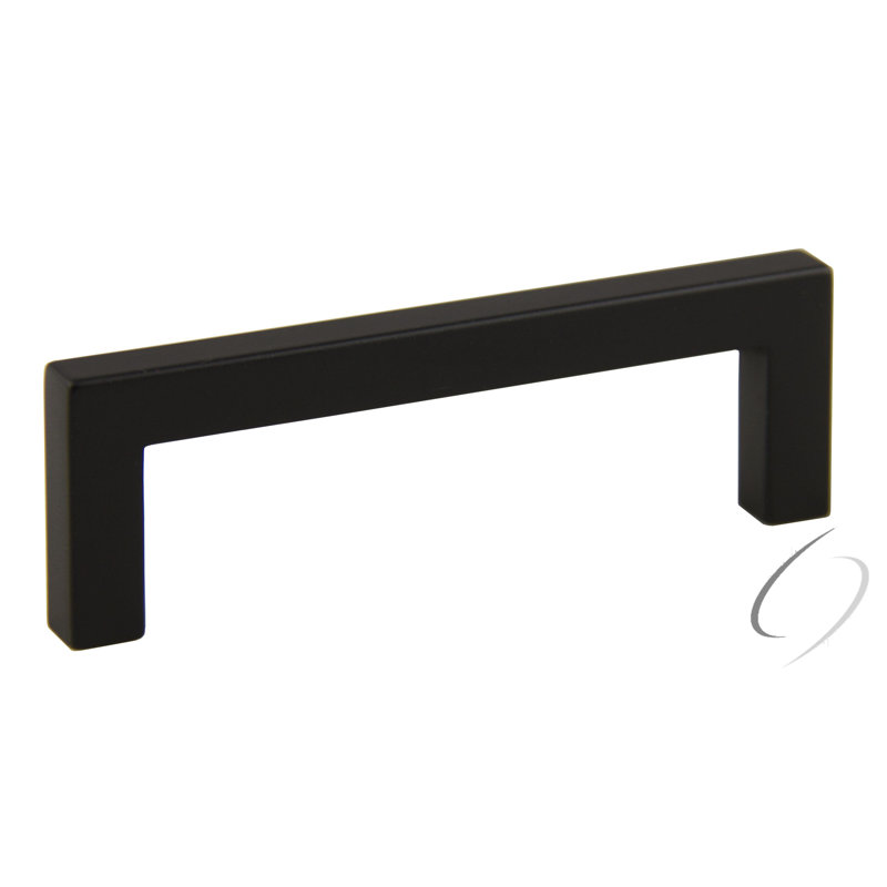 Poignée barre Modern Square 6 3/10 "Center to Center, Noir mat, 6 3/10"