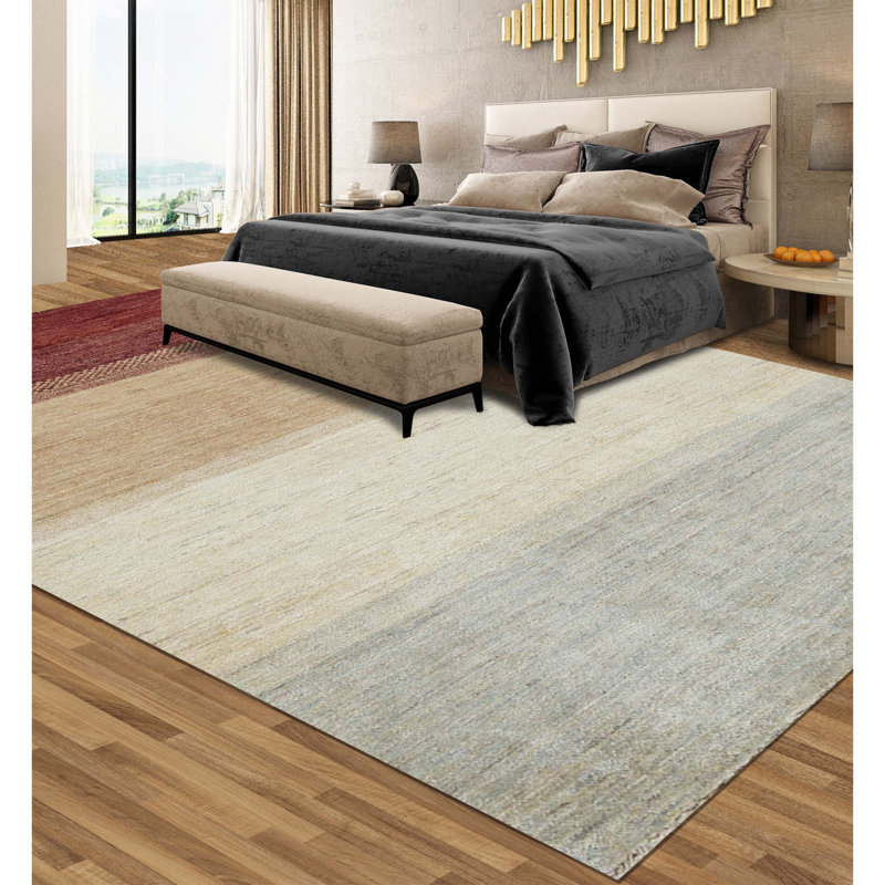 Hand-Knotted High-Quality Beige Area Rug