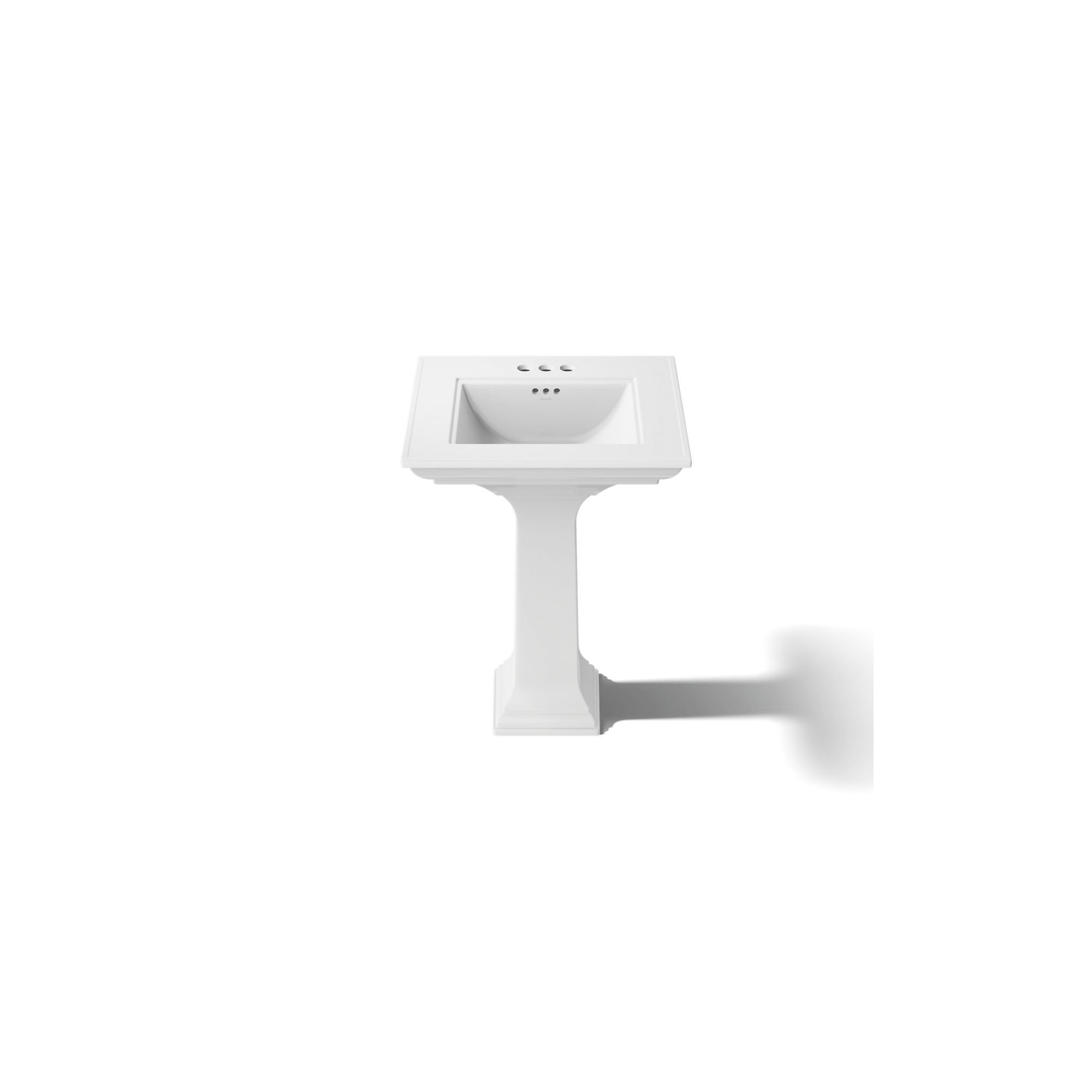 Memoirs Stately Pedestal Bathroom Sink with Faucet Holes, 4" Centers, White, 34.75" H x 20.5" W x 24.5" L