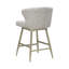 Tabouret de bar Eleazar à oreilles en boucle blanche avec structure en fer laqué champagne-608255012