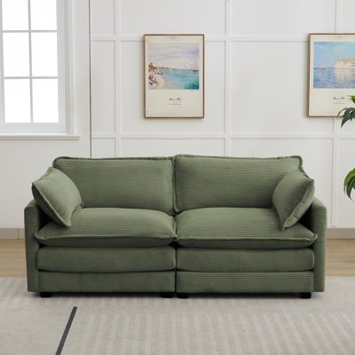 Redenius 76.8'' Upholstered Corduroy Reception Loveseat