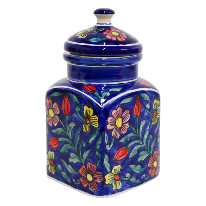 Home&Manor Ceramic Multicolor Jar