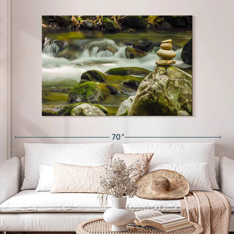 Alvord Little Pigeon River Zen Stones, H 34 po x l 51 po