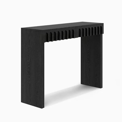 American style country black console table