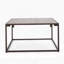 Table basse moderne et industrielle, gris et bronze
