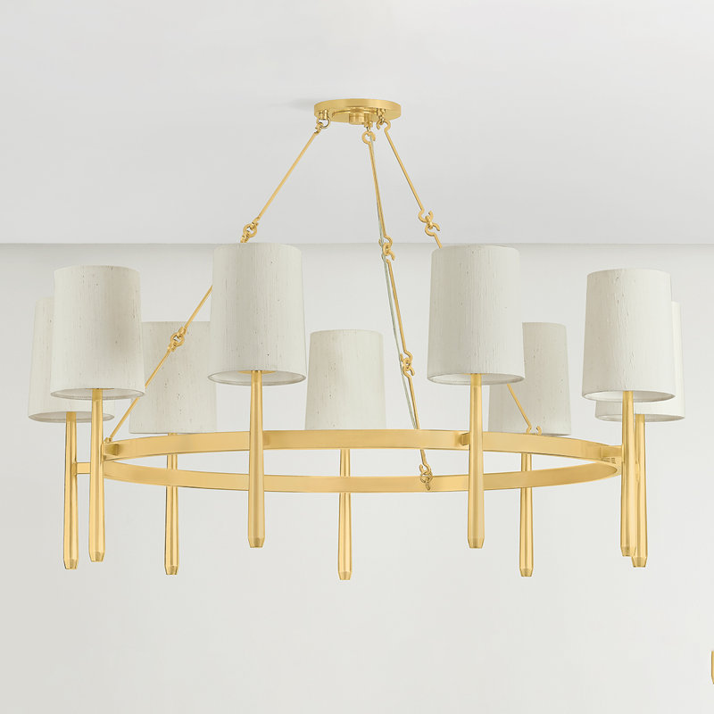 Bridgeton Chandelier in Aged Brass, 18.25" H x 46" W x 46" D, 9 Lights