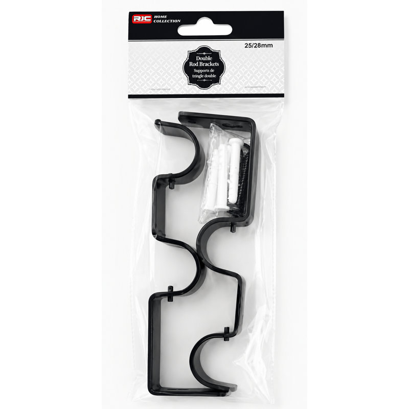 Accessoire de quincaillerie de largeur totale de 2 po, Noir
