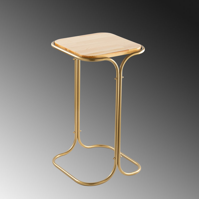 Glorias End Table, Natural, Gold