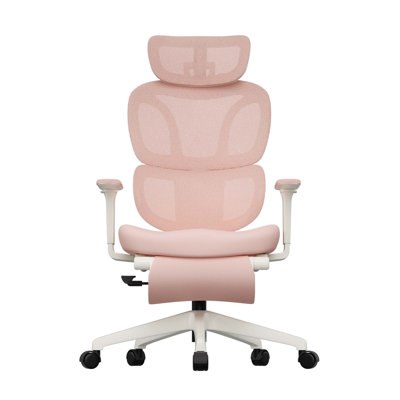 Ergonomic Mesh Task Chair, High Back Office Chair with 3-Level Recline Lock, Task Chair with Adjustable Headrest & Armrest & Backrest, Lumbar Support, and Retractable Footstool