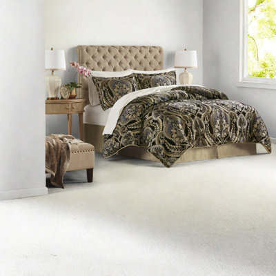 Luxury Damask Bedding Sets, 4 Pcs King, Polyester Chenille, Home Comfort