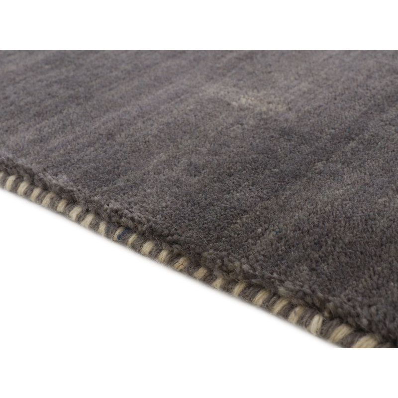 Handwoven Wool Gabbeh Uni Grey Rug, Round 200cm