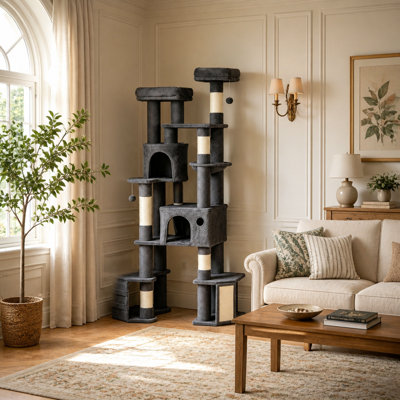 Tour pour chat 79 po gris foncé