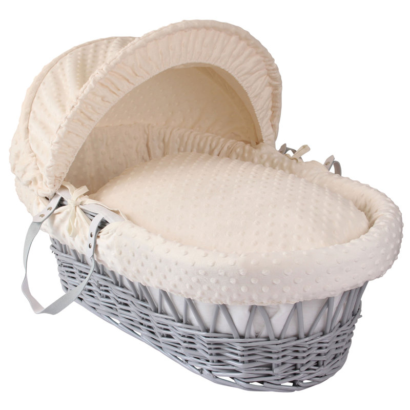 Dimple Wicker Moses Basket, Cream