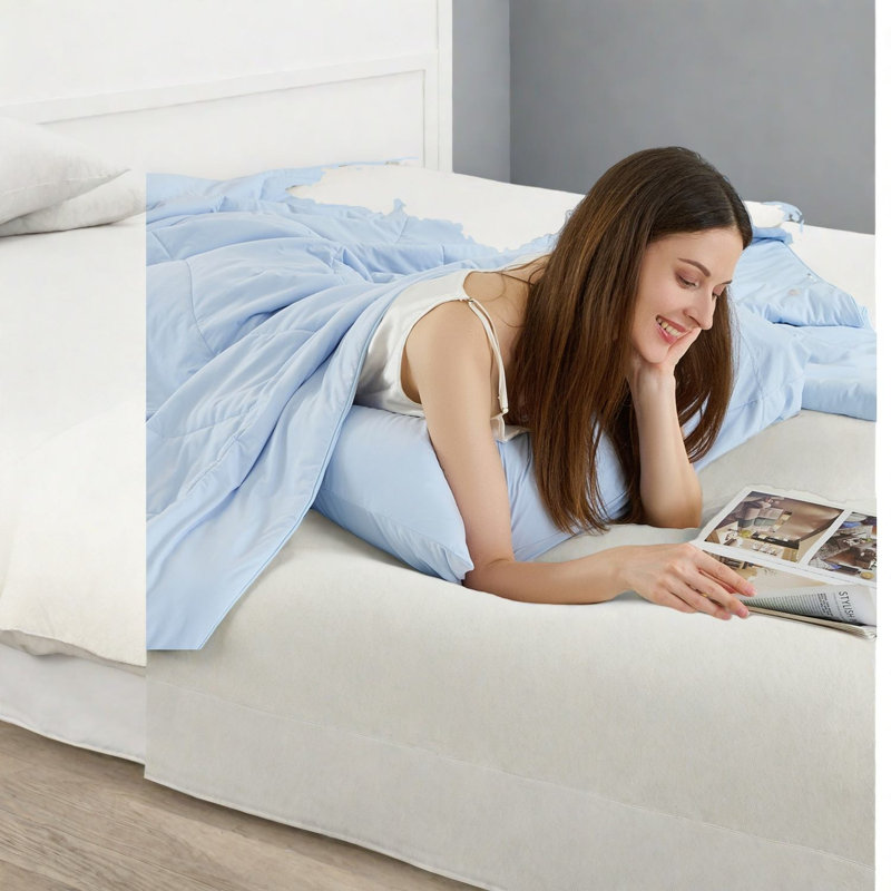 Premium Cooling Bedding Sets, Nylon Ice Blue Comforter, All-season Comfort
