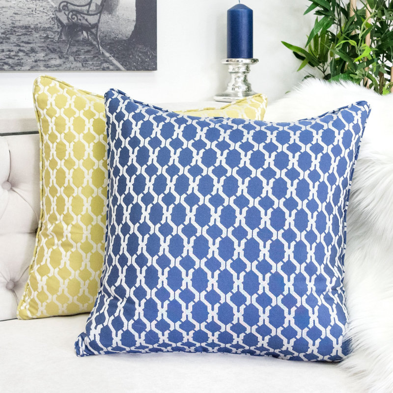 Amelise Outdoor Square Pillow Cover & Insert, Navy