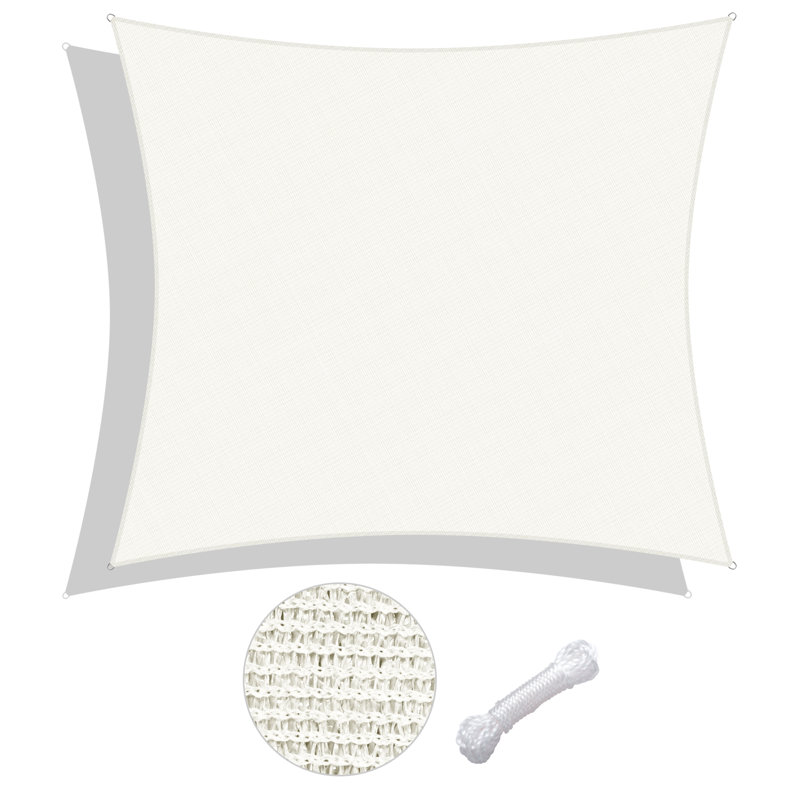 Yescom 20' x 23" Rectangular Shade Sail, 276" W x 264" L, Off White