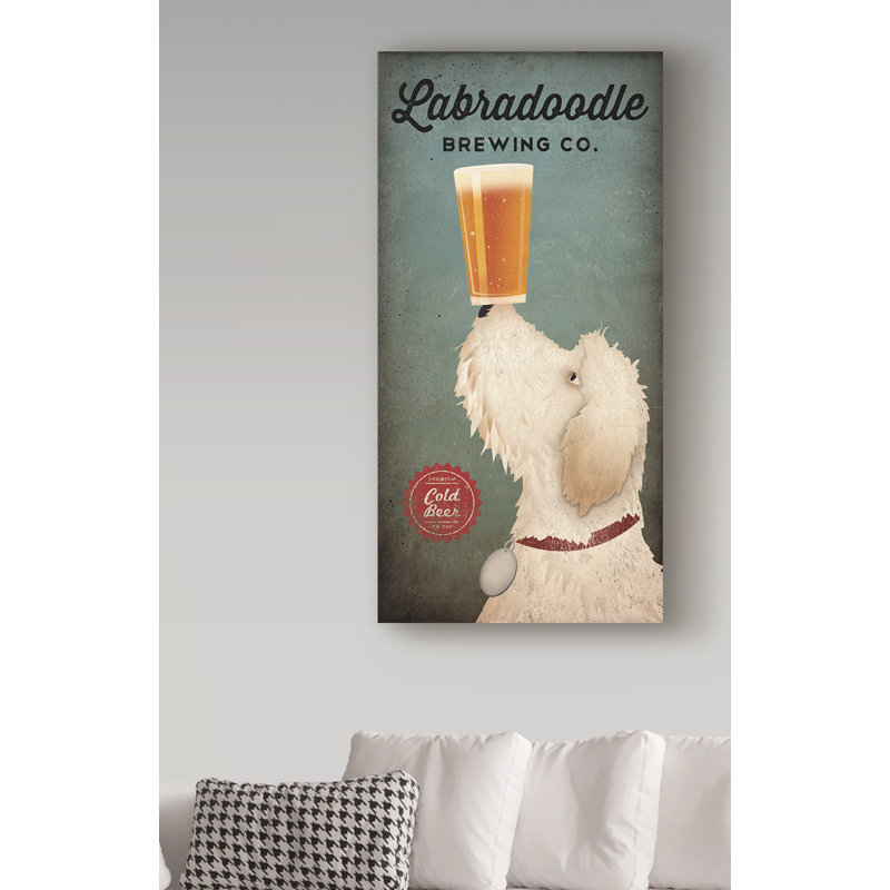 « labrdoodle infusement », reproduction d’impression sur toile tendue, H 19 po x l 10 po x P 2 po