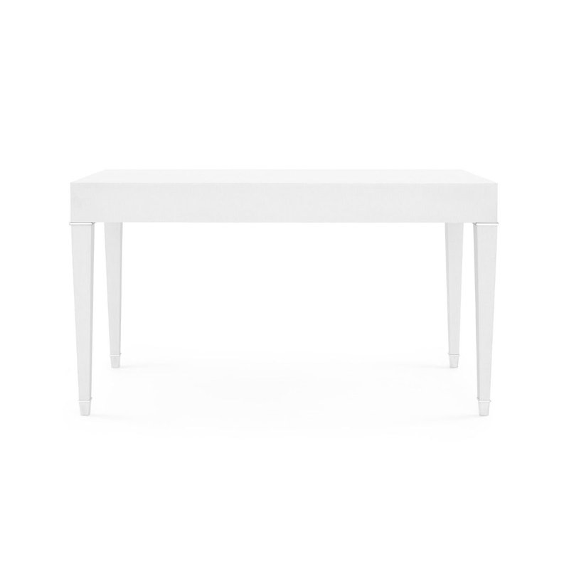 Claudette Writing Desk, White/Nickel