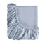 Ensemble de draps 6 pièces en satin de satin bleu luxueux - infroissable, aide à garder les cheveux doux, comprend 1 drap plat, 4 taies d'oreiller ajustées et une texture douce