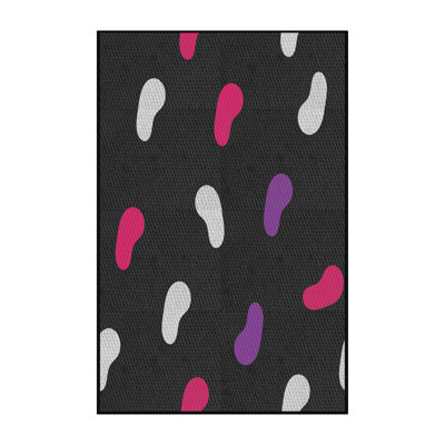 Tapis noir tissé à la machine