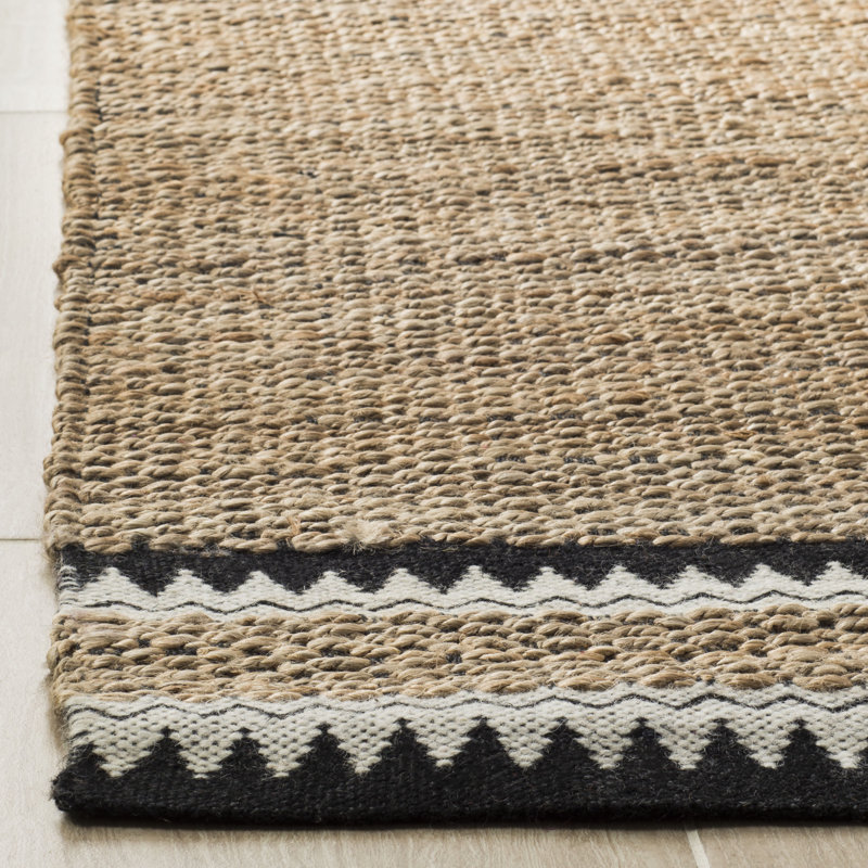 Tapis en jute / laine tissé à la main Bynum, Rectangulaire 3 pi x 5 pi