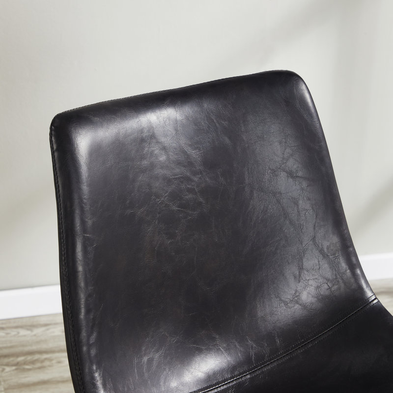 Medrith Upholstered Counter Stool with Metal Frame, Black