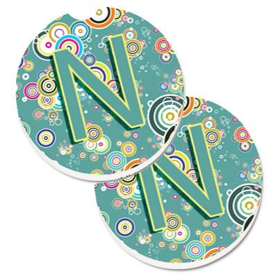 Ceramic Round 2 Piece Car Coaster Set
