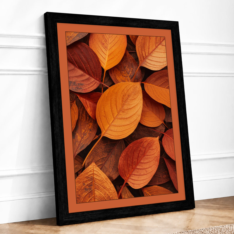 Autumn Leaf Study Botanical - Framed Print, A4 - 29.7 x 21.0 cm, Black