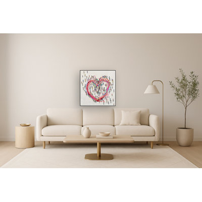 Art mural Love for All - 36 po x 36 po, cadre beige