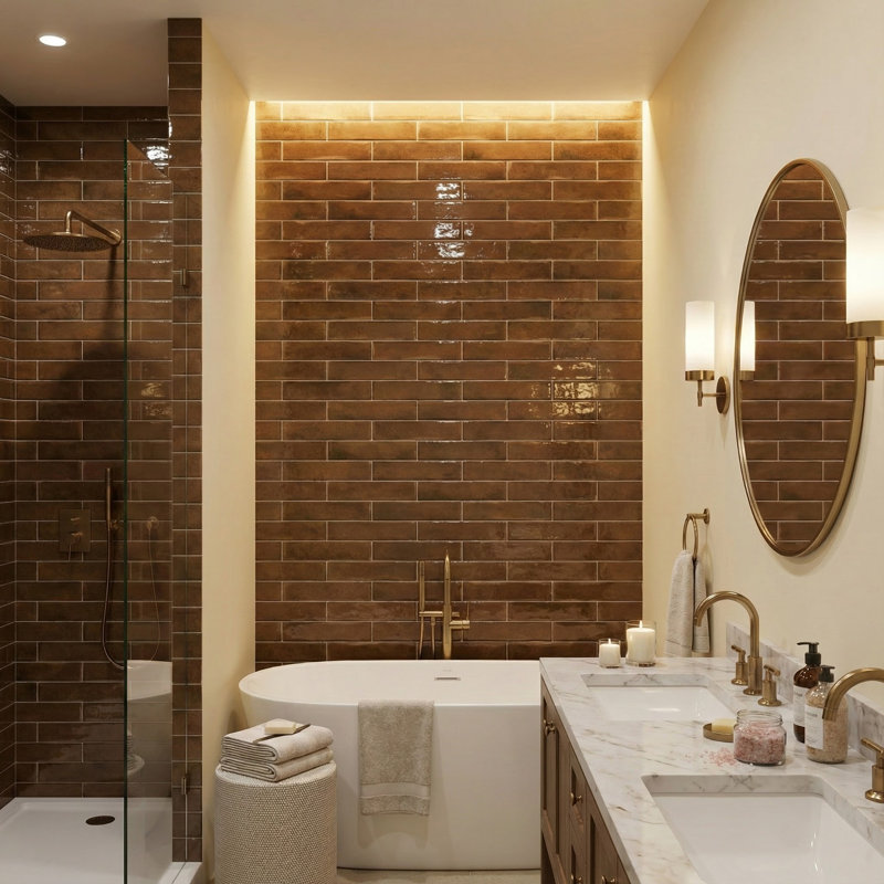 Article 3 in. x 12 in. Ceramic Wall Tile (10.65 Sq. Ft. / Case), Caramel Cotto