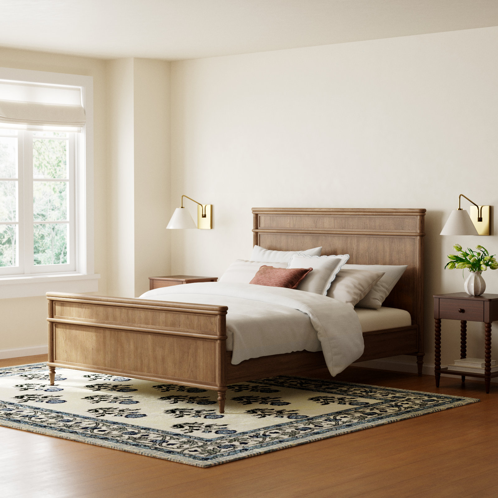 Susie Solid Wood Bed, Queen, Toasted Oak
