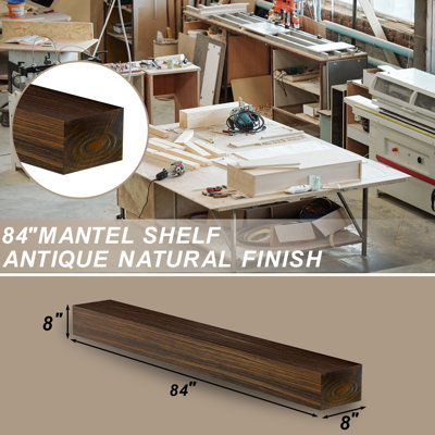 Manteau de cheminée, tablettes de cheminée flottantes en bois, étagères murales en bois, manteaux au-dessus du foyer