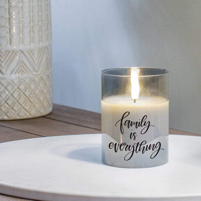 Flameless Jar Candle with Glass Holder