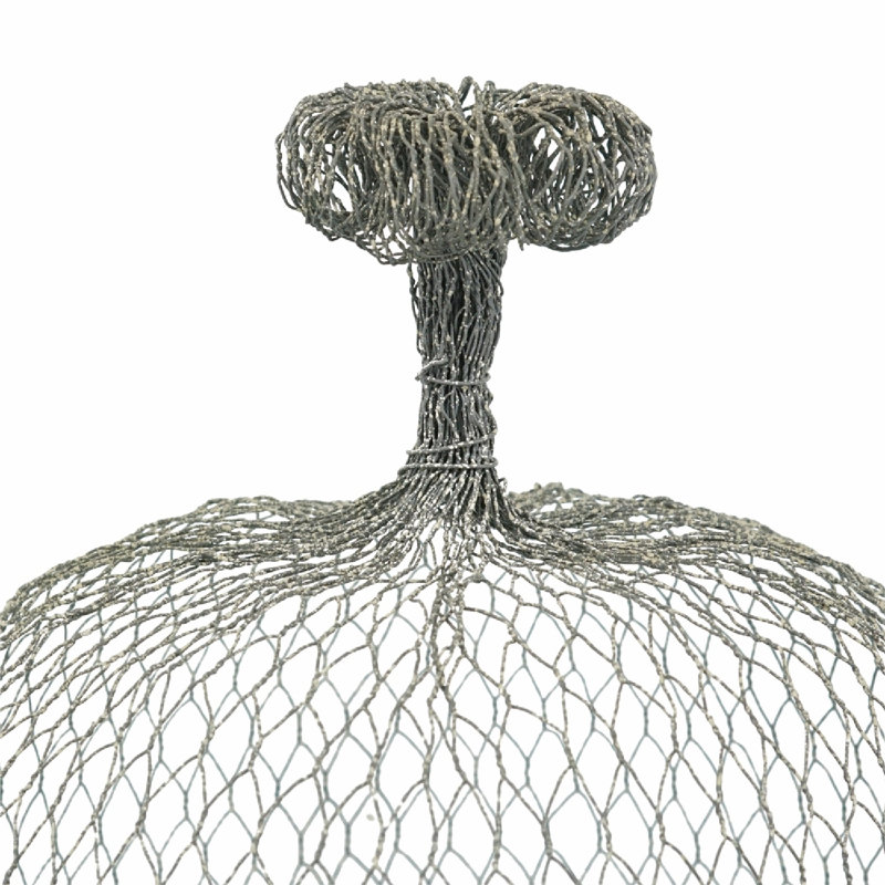Iron Wire Cloches with Round Base  Set of 2  Gray