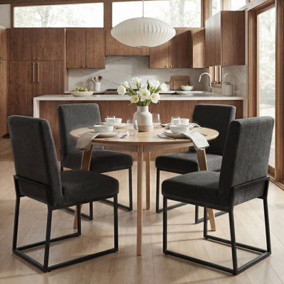  19.9" H Chenille Upholstered Dining Side Chairs (Set of 4)